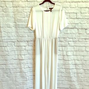 BCBG MAX Azria Ivory Jumpsuit Open Back Size M